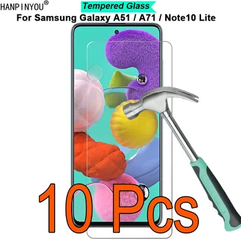 10 Ks/Veľa Pre Samsung Galaxy A51 / A71 / Note10 Lite 9H Tvrdosť 2.5 D Tvrdeného Tvrdeného Skla Film Screen Protector Stráže