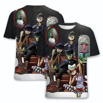 Rocková skupina Gorillaz Tričko Chlapcov Módne Nadrozmerné T-shirt Deti Hip Hop Top Unisex Tees Shirt Dievčatá Tshirt Kawaii Camisetas Hombre