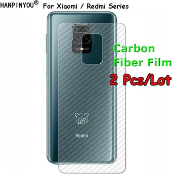 2 ks Pre Xiao Mi Redmi Poznámka 9S 9 K30 10 8A Black Shark 3 Poco X2 Pro Max 5G 3D Carbon Fiber Späť Nálepky Zadné Screen Protector