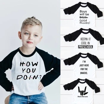 2020 Nové Jeseň Chlapci Tričko Fashion Tlač Deti T Tričko pre Chlapca Bežné Dlhý Rukáv T Shirt Dieťa Dievčatá detské Oblečenie Značky