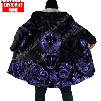 MAORI AOTEAROA RUGBY HAKA NOVÝ ZÉLAND Umenie Kabát Kabát 3D Tlač Hrubé Teplé Plášť s Kapucňou Mužov Vetru Unisex Fleece Bežné-3