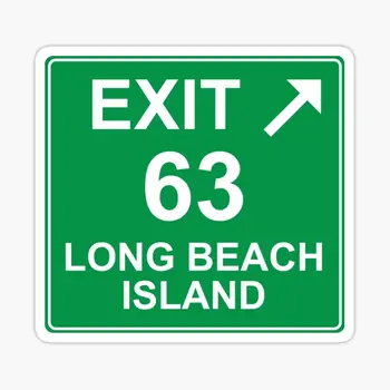Ukončiť 63 Long Beach Island Exit Znamenia 5 KS Auto Samolepky pre Izba Auto Dekorácií na Stenu Umenie Anime, Komiksu Batožiny Roztomilý Tlač Notebook