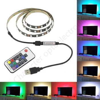 IP20 / IP65 1m 2m 3m 4m 5m DC 5V RGB Flexibilné USB led pásy svetla 5050 SMD sting Pásky Lepiaca páska, TV joj, osvetlenie