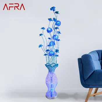 AFRA Nordic Modrá Poschodí Lampa Moderného Umenia Obývacia Izba, Spálňa Hliníkový Drôt LED Romantický Vidiek Kvet Dekoratívne Svetlo