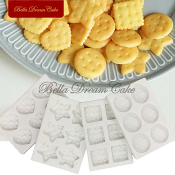 3D Star/Srdce/Kola/Štvorcových Ručne Biscuit Silikónové Formy DIY Fondant Čokoláda Plesne Cake Zdobenie Nástroje Pečenie Príslušenstvo