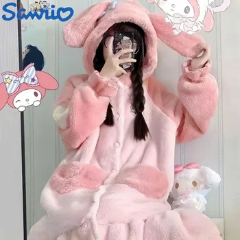 2023 Nové Hello Kitty Kawaii Sanrio Roztomilý Čela Chlpaté Pyžamo Jeseň A V Zime Sladké Dievča Dlho Pajama Anime Plyšové Pár Plavky