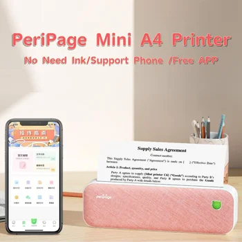 PeriPage A40 Prenosný Mini Tepelná Tlačiareň Formátu A4 Foto Tlačiareň Z Mobilného Telefónu Bezdrôtová Dokument Office A4Printer