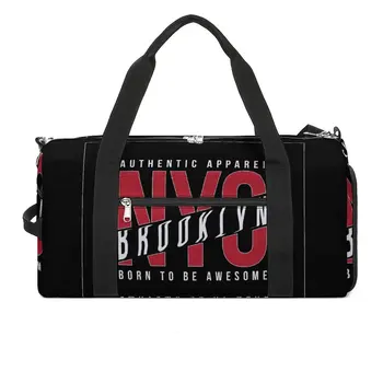 Tašky Voľný Štýl V Brooklyne Športová Taška s Obuv New Yorku Muži Ženy Vonkajšie Vzor Kabelka, Školenia Fitness Bag