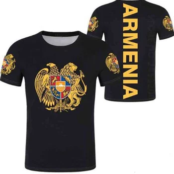 T-košele arménsky Vlajka štátny Znak 3D Tlač Letné Tričko Fashion Deti Bežné Chlapci Dievčatá Unisex Kolo Krku Tees Topy