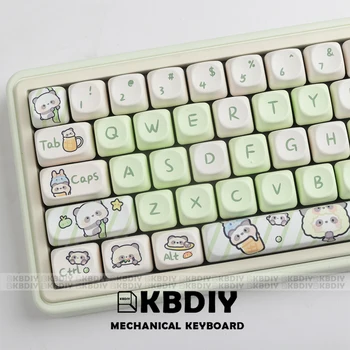 KBDiy Anime MOA Profil Keycaps ISO MAC 7U PBT 140 Tlačidlo Spp Roztomilá Panda Nastaviť Vlastný DIY pre Mechanické Klávesnice Herné Príslušenstvo
