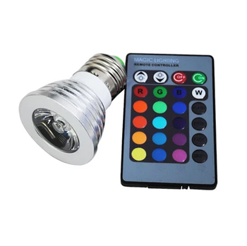 AC 85-265V Farebné LED RGB 5W GU10/GU5.3/E27/E14/MR16 Žiarovky Lampy Pozornosti s Diaľkovým ovládaním
