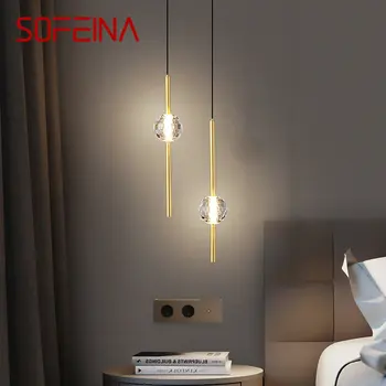 SOFEINA Súčasného Medi Prívesok Luster LED, 3 Farby Mosadz Zlato Závesné Osvetlenie S Kryštálmi Pre Moderný Domov Spálňa