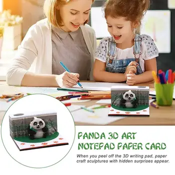 Panda 3D Umenie poznámkový blok Papiera Memo Podložky Roztomilý Poznámka Papier Panda 3D Poznámky Obrie Podložky Deti Blok Sticky Darčeky Poznámky W1C9