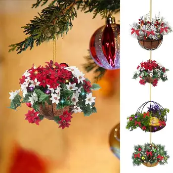 Vianočné Závesné Prívesok Ornamenty, Kvetinové Koše Dekorom Vianočné Závesné Umelé Dekor Pre Domáce Strana 2024 Nový Rok Darčeky