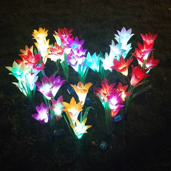 LED Lily Kvet Slnečné Svetlo Vonkajšie Nepremokavé Solárne Záhradné Osvetlenie Krajiny Solárne Lampy Dvore Strany Cesty, Záhradné Dekorácie