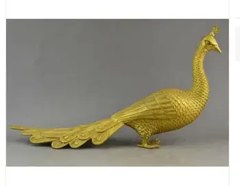 Umenie Bronz Dekorácie Remesiel Mosadz zbierať Vypracovať Krásne Čínske Zdobia Handwork Staré medené rezbárstvo páva veľká socha