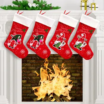 Vianočné Cukrovinky Darček Ponožky Candy Santa Darček Taška Pančuchy Dekor Pletenie Ponožiek Vianočný Stromček Prívesok Dekorácie Pre Deti