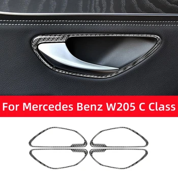 Pre Mercedes Benz C GLC Triedy W205 X253 Uhlíkových Vlákien Interiérové Dvere, Rukoväť, Rám Dekorácie Kryt Výbava Nálepky, Auto Príslušenstvo
