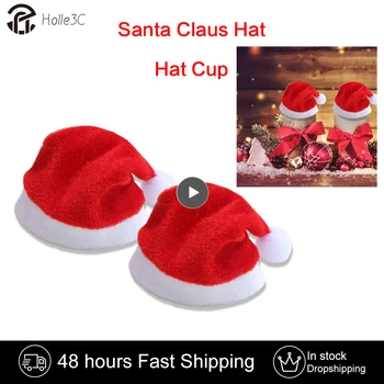 Hot Predaj Mini Santa Claus Klobúk Vianoce Vianoce Dovolenku Lízatko Top Vňaťou Kryt Pre Festival Vianočné Hat Dekorácie Pre Domov