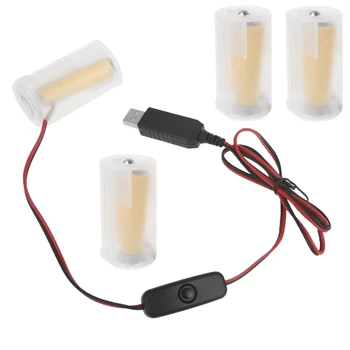 LR20, D Batérie USB Napájací Kábel Vymeňte LR20, D Batérie pre Elektrické Hračky Baterka Hodiny