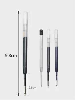9.8 cm G2 Gél perá, náplne do 0,5 MM, Čierne a Modré Rotujúce Business Kovové Pero Nahradenie Jadro, Plastové stlačte náplň pera