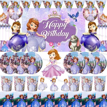 Disney Princezná Sofia Dieťa Narodeniny, Party Dekorácie Riad Ružové Dievča Strany Papiera Doska Pohár Balón Baby Sprcha Strana Dodávky