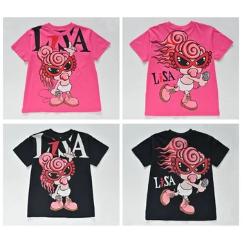 Letné Deti T-shirts LISA Módne Voľné Rodič-Dieťa Šaty T Dievčenské tričko Cartoon Bežné Topy Japonský Matka Deti Oblečenie