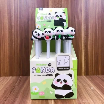 Kawaii Panda Gélové Pero 12/24pcs Panda Silikónové Tvorivé Študentské Gél Perá, písacie potreby Školského Úradu, Papiernictvo Darček Veľkoobchod