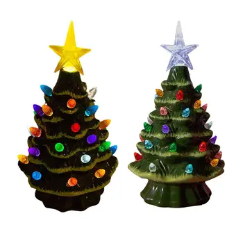 7.4-Palcový Slávnostné Keramické Vianočný Strom Zimné Strom Decor Nočného s