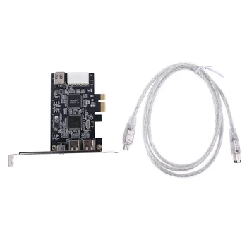 PCIe 3 Porty Firewire Kábel Rozširujúca Karta PCI pre Express 1394B & 1394A TI XIO2 Dropship