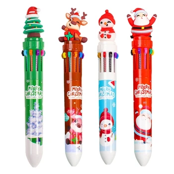 Zaťahovacie Multicolor Pero Vianočné Guľôčkové Pero pre Študentov Calss Odmenu Vianočný Večierok Prospech Y9RF
