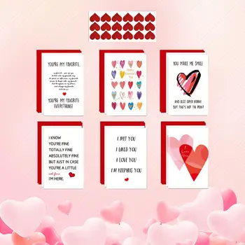 12Pcs Valentines Day Karty Romantický Obálky Srdce sa Prázdna Poznámka Karty na Výročie Svadby, Narodeniny, Party Láskavosti Milenca