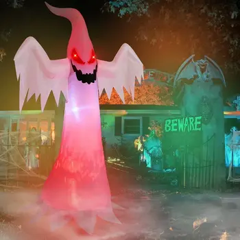 8 Palcový Halloween Nafukovacie Ghost s Rotujúcimi Plameň Svetla Horor Halloween Dekorácie pre Domov Vonkajšie Dvore Žiariace Ghost Prop