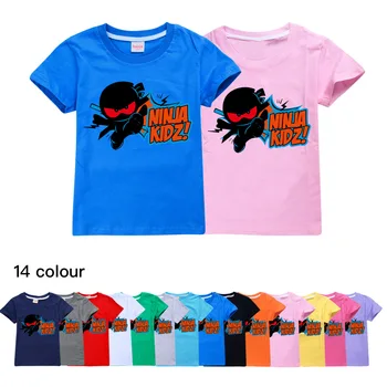 Ninja Kidz B Deti Letné Bavlna-Krátke Rukávy T-shirts Deti Mikina Cartoon Teenager, Topy Chlapci Dievčatá Tees Oblečenie