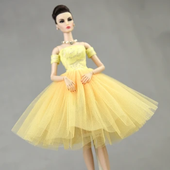 Bábika šaty / žltá čipky Baletné šaty, oblečenie, oblečenie pre 1/6 barbie kurhn Fr2 Xinyi bábika / doll oblečenie