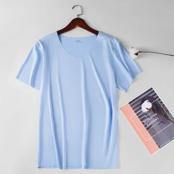 Letné Mužov Bežné Krátke Sleeve T-Shirt Súvislý Ľad Hodváb tvaru Slim Športové Farbou Fitness Priedušná Klesnutie Tees