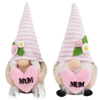 Inovovaný Deň matiek Trpaslíci Dekorácie, Ručne vyrábané Šťastie Mama Srdce Gonks Gnome Anonymný Dekorácie Deň Matiek Darček