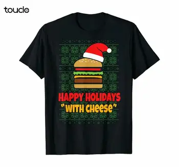 Šťastné Sviatky So Syrom. Vianočné Cheeseburger Darček. T-Tričko unisex