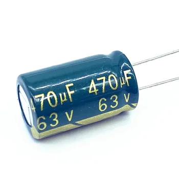 10pcs/veľa vysoká frekvencia nízka impedancia 63v 470UF hliníkové elektrolytický kondenzátor 13*20 470UF63V 20%