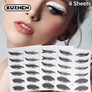 24Pair/4sheets Multi-Funkčné Eye make-up Šablóny očné linky, Očné tiene, Stencil Eye make-up Nástroje