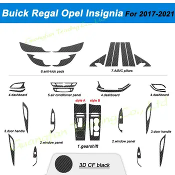 Pre Buick Regal Opel Insignia 2017-21 Auto-Styling Uhlíkových Vlákien Interiéru Vozidla Stredovej Konzoly Zmena Farby Liatie Nálepky Obtlačky