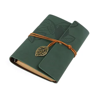 PU Krytu Notebooku Voľné Leaf Vintage Prázdne Vestník Cestovný Denník Študenta