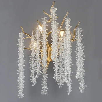Nový crystal nástenné lampy, nočné osvetlenie moderné luxusné pobočky crystal spálňa obývacia izba pozadí steny dekoratívne lampy