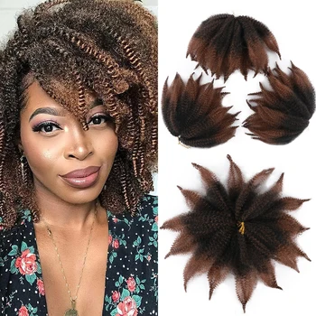 Kinky Afro Marley Pletenie Jar Twist Háčkovanie Vlasy Hromadného Rozšírenia Marley Sieťky, Prírodné Čierne Ombre Vrkôčiky Zväzku Pre Ženy
