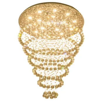 Moderné Luxusné Zlaté Strop Lustre Nové LED Osvetlenie Crystal Visiace Svietidlá pre Schodisko Domova Listry pre Obývacia Izba