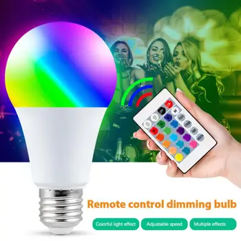 15W Smart Žiarovka Svetla RGBW LED Zmena Farby Žiarovky a Diaľkový ovládač Smart Home 16 Farebné Hliníkové Svietidlo LED Svetlo