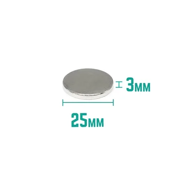 2/5/10/20/30PCS 25x3 mm Kolo Vzácnych Zemín Neodýmu Magnet 25 mm*3 mm Vyhľadávanie Magnet Silné 25x3mm Disk s permanentným Magnetom 25*3 mm