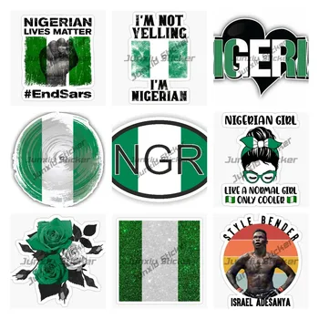 NIGÉRIA Kód Krajiny NGR Nálepka s Vlajkou Nigéria Ruže Obtlačky Nigérijský Dievča Ako Normálne Dievča Len Chladnejšie Nigéria Ženy odtlačkový