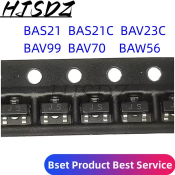 Diodos de interruptor SMD 100 piezas BAW56 A1 BAV70 A4 BAV99 A7 BAV23C KT6 BAS21C JS3 BAS21 JS SOT-23