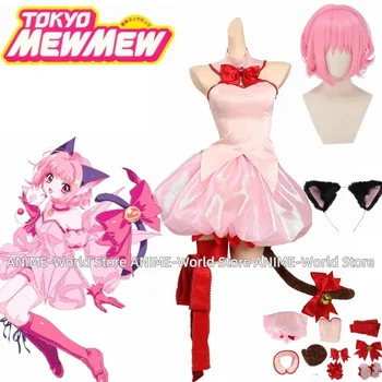 Anime Tokio Mew Mew Mew Mew Power Momomiya Ichigo Cosplay Kostým Parochňu Oblečenie Halloween Karneval Oblek